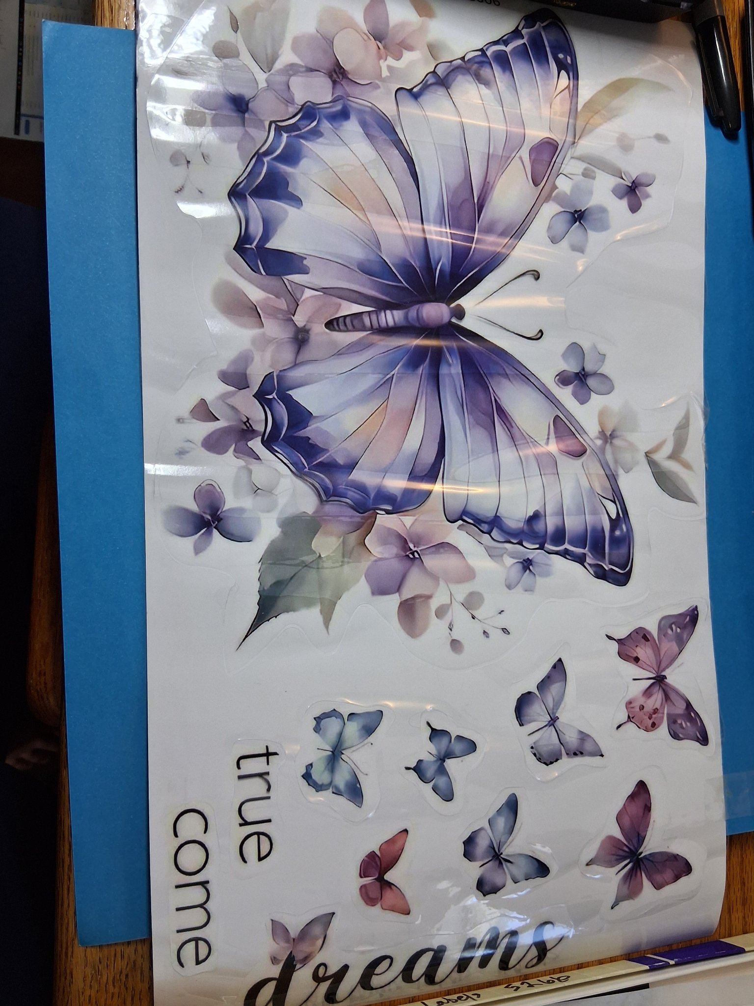 Wall Art — INV 220: Dreams Come True Purple Butterfly Sheet